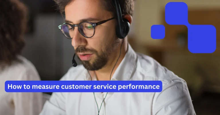 Customer service representative measuring support performance with KPIs