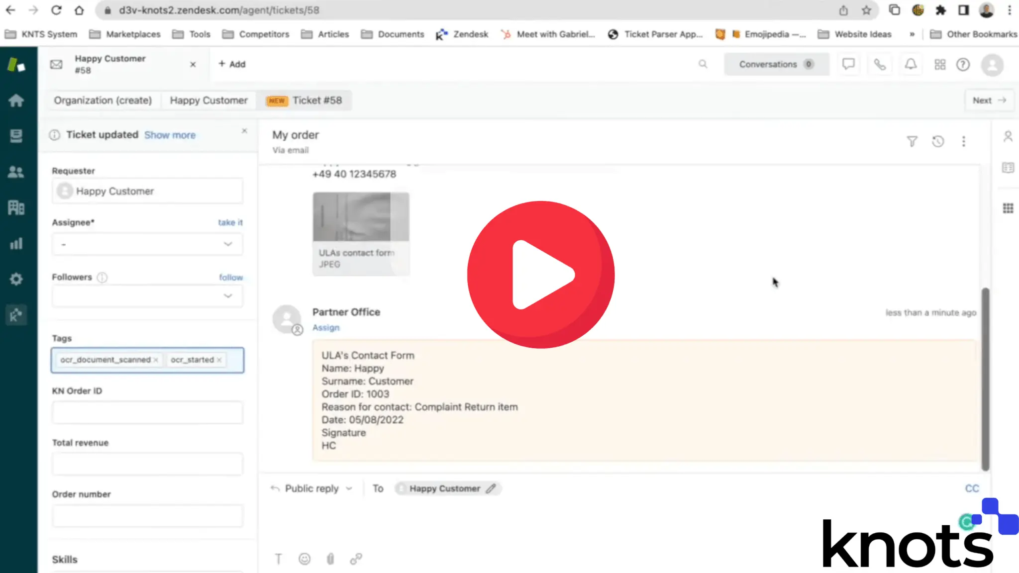Support agent comparing manual data entry with OCR-automated extraction in Zendesk